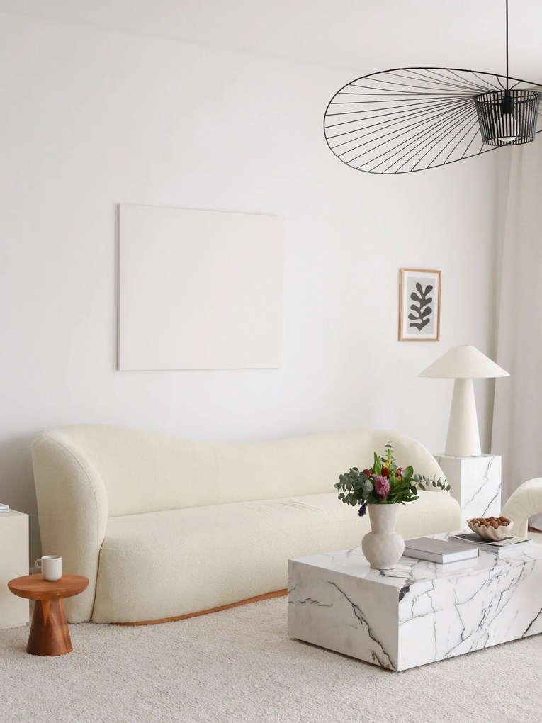 Sofá de 3 Lugares Slon – Branco – 225x75x88 cm