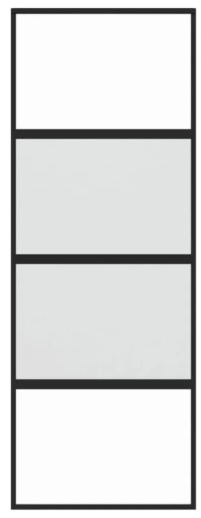 Porta deslizante 76x205 cm vidro temperado e alumínio preto