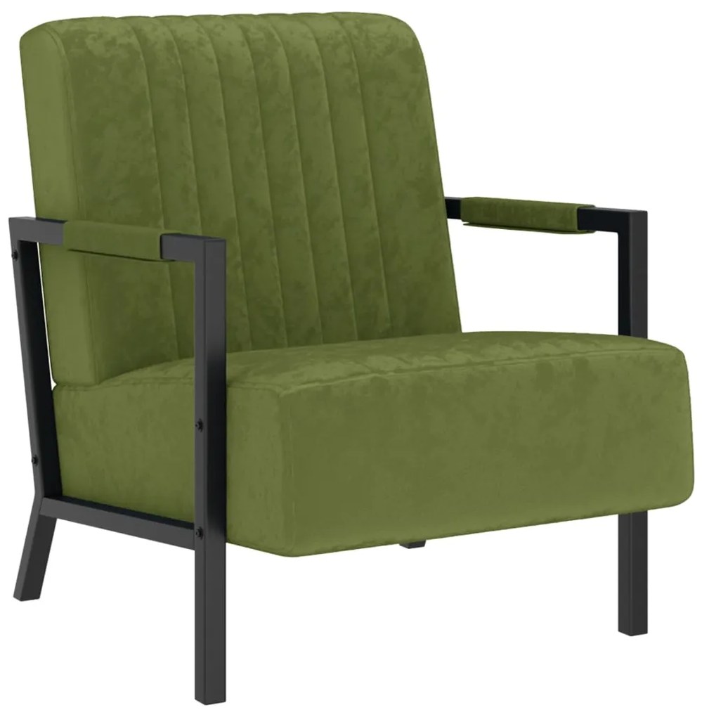 vidaXL Poltrona em veludo verde-claro