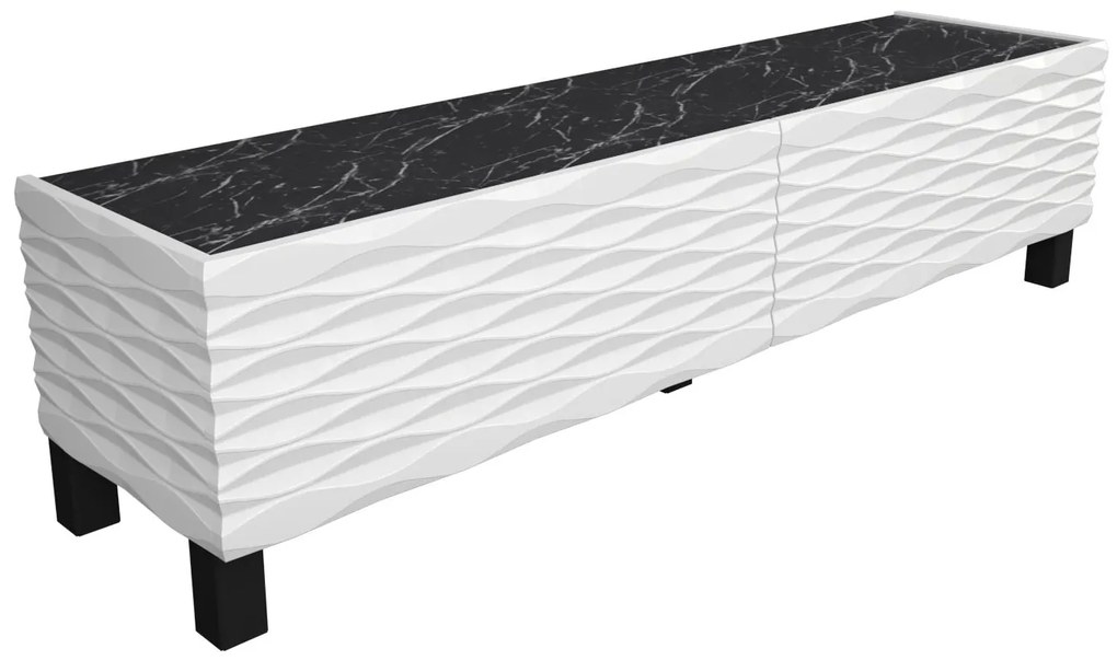 Móvel TV Lerze – Branco e Preto – 149,2x35x38 cm
