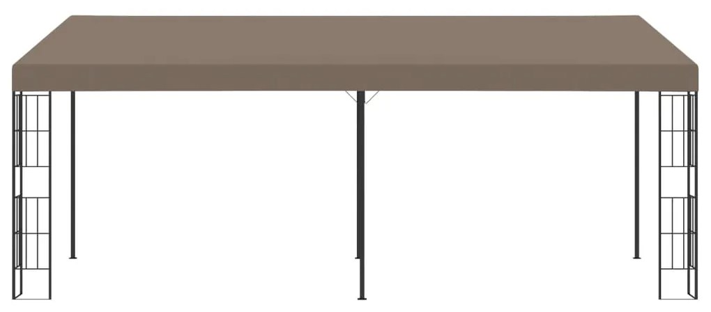 Gazebo de montagem na parede 6x3 m tecido cinzento-acastanhado