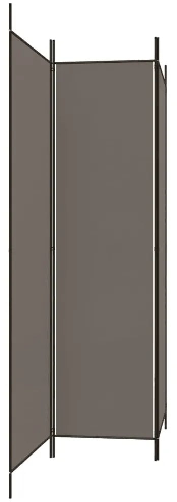 Biombo/divisória com 3 painéis 150x220 cm tecido antracite