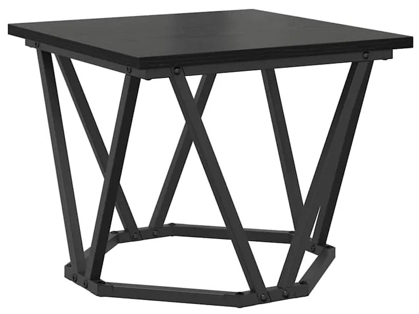 Mesas de Lado vidaXL 3 pcs Preto Carvalho de Madeira Engineered