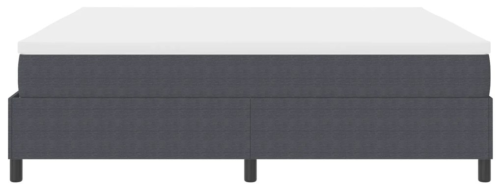Cama Box Spring com Colchão Cinza Escuro 200x200 cm Tecido de Veludo C