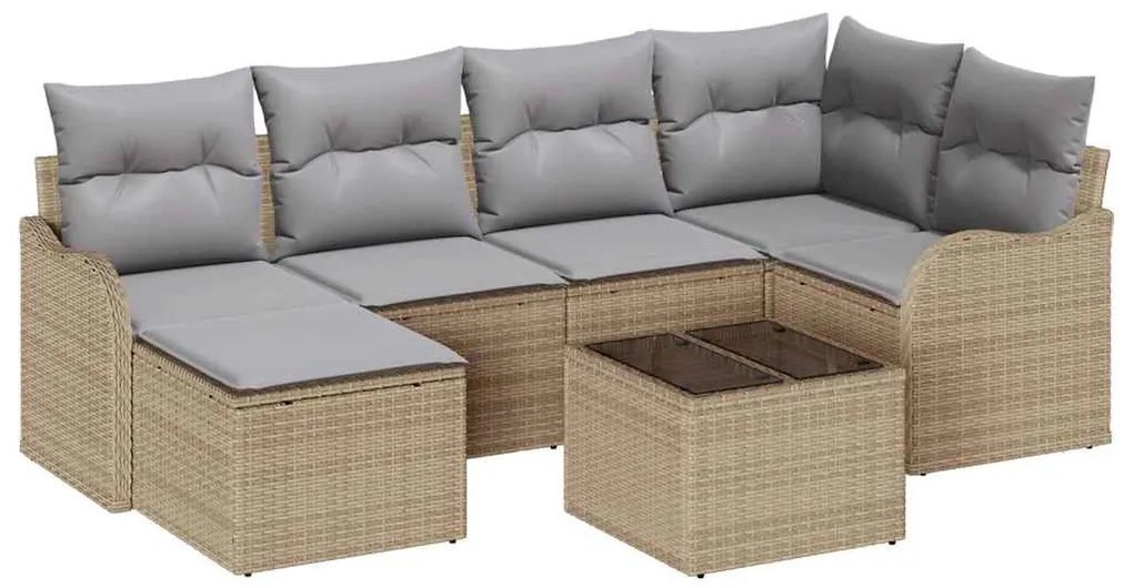 Conjunto de Sofás de Jardim vidaXL com Almofadas Preto Rattan Poliéste