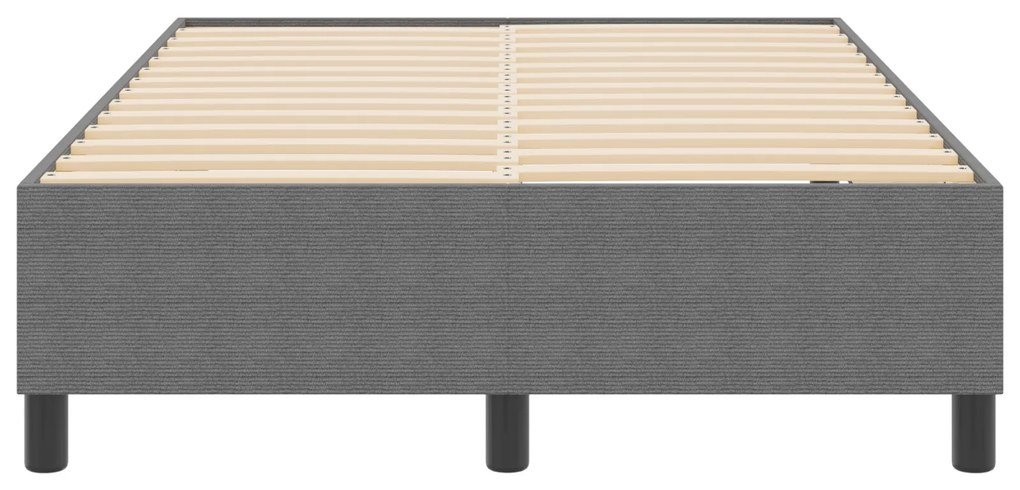 Cama Box com Estrado Cinza Claro 120x200 cm em Tecido Canelado