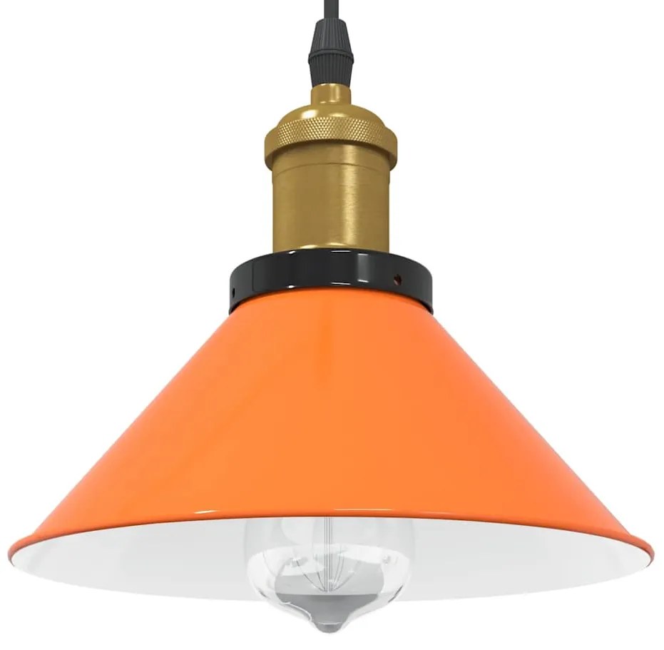 vidaXL Candeeiro suspenso regulável altura E27 laranja brilhante Ø22cm