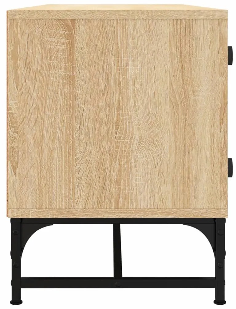 Móvel de TV c/ portas de vidro 102x37x50 cm carvalho sonoma