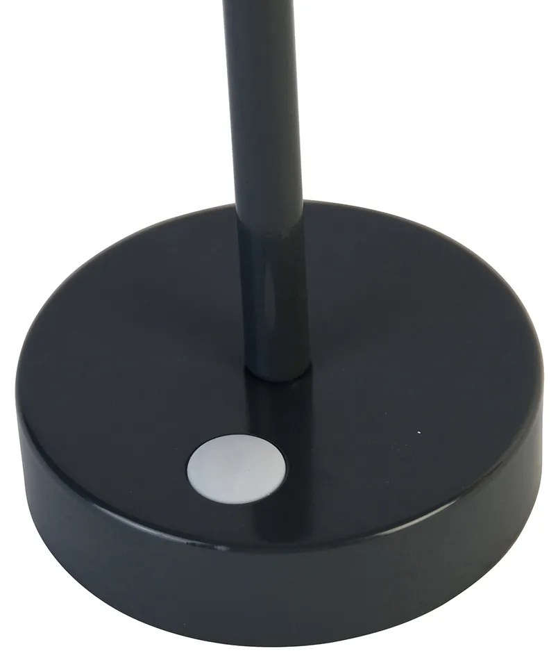 Candeeiro de mesa cinza escuro incluindo LED recarregável com dimmer de toque - Renata Design