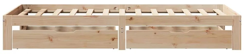 Estrutura de cama com gavetas 75x190 cm madeira de pinho maciça
