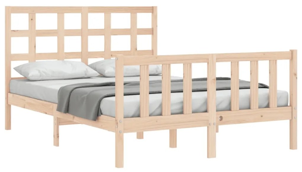 Estrutura de cama com cabeceira 120x200 cmmadeira maciça