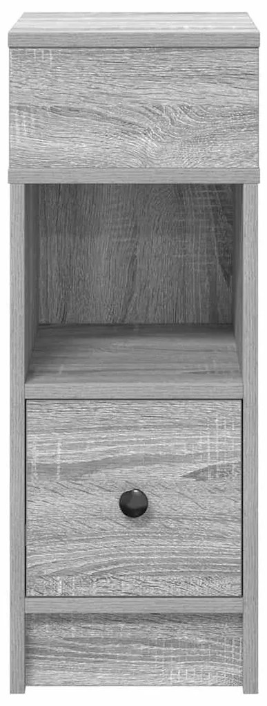 Mesa de cabeceira com gaveta 25x31x66 cm cinzento sonoma
