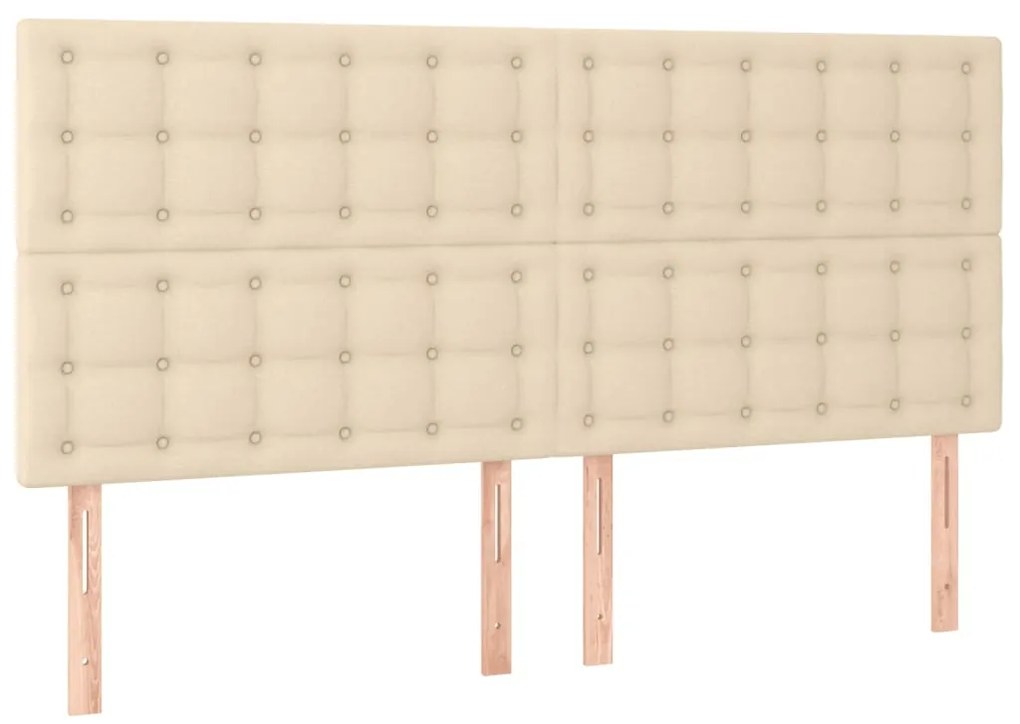Estrutura de cama sem colchão 200x200 cm tecido cor creme