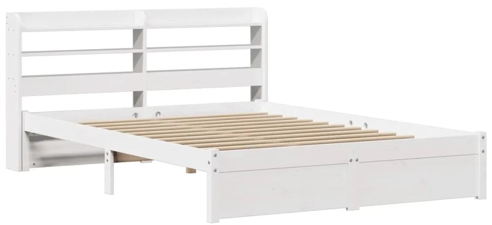 Estrutura de cama c/ cabeceira sem colchão 140x200 cm branco