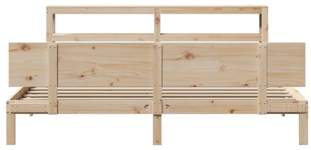 Estrutura de cama com cabeceira 180x200 cm pinho maciço