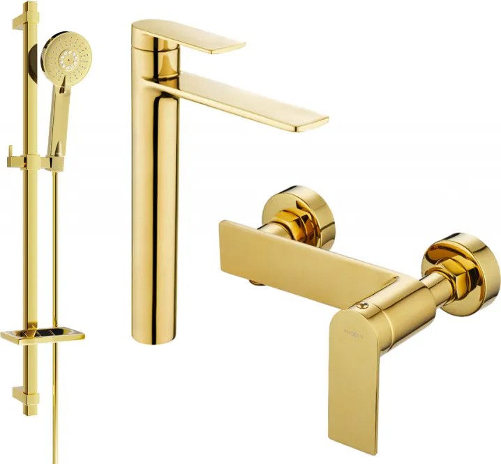 Mexen Zero DQ40 conjunto de chuveiro, dourado - 71114DQ40-50