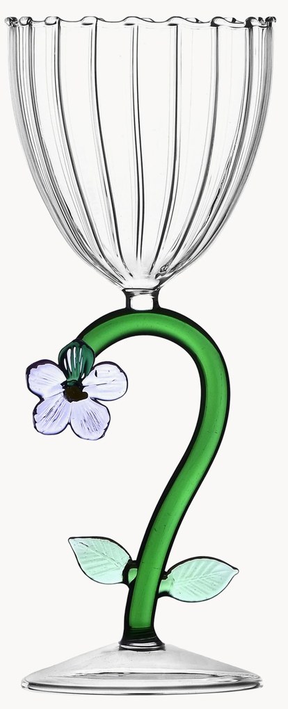 Copo de vinho branco em borosilicato artesanal Botanica