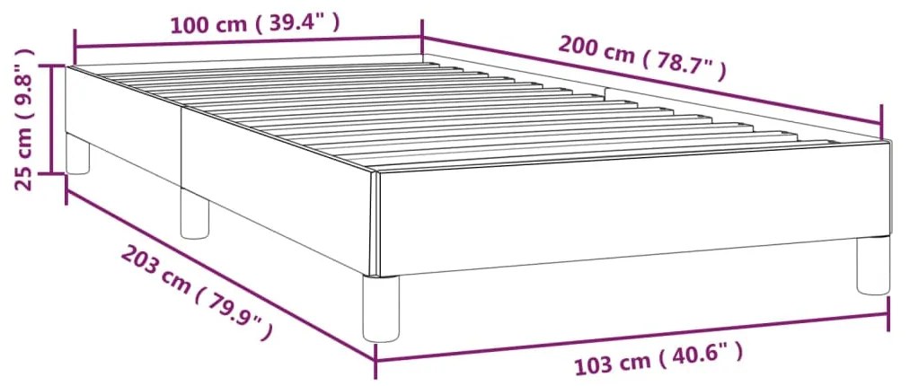 Estrutura de cama 100x200 cm veludo cinzento-claro