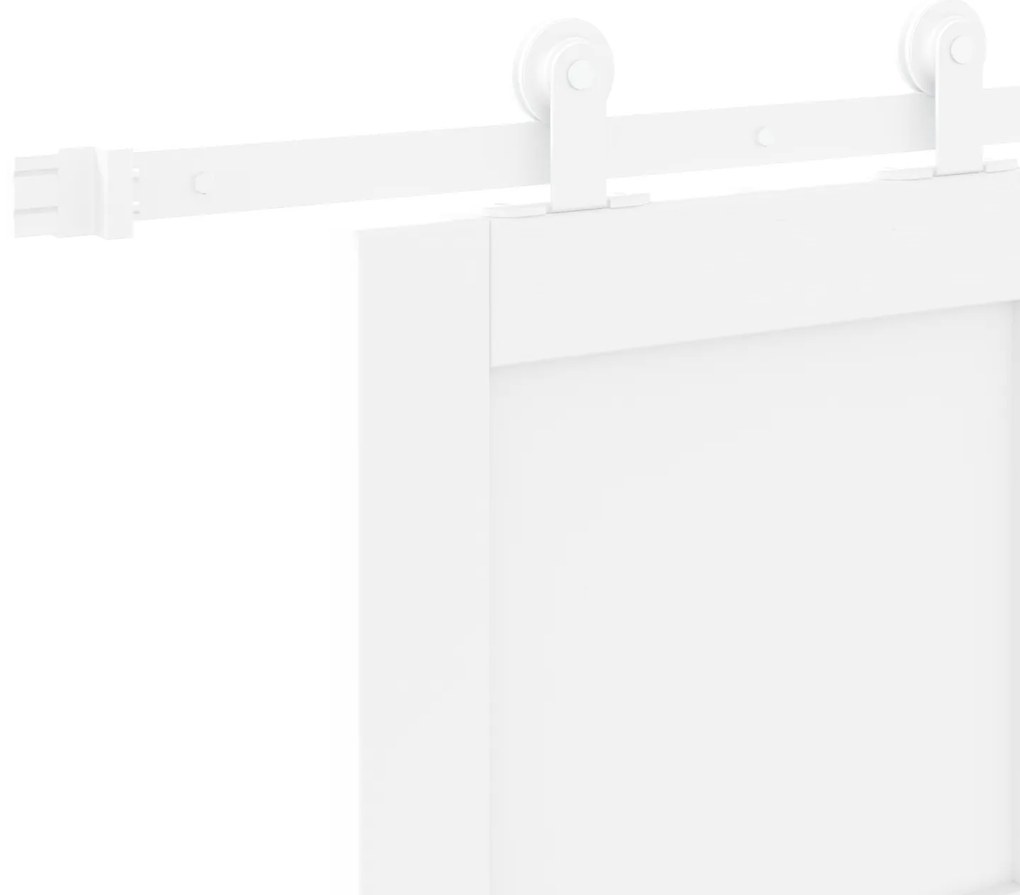 Porta de Correr vidaXL com Conjunto de Hardware Branca 86x211 cm Madei