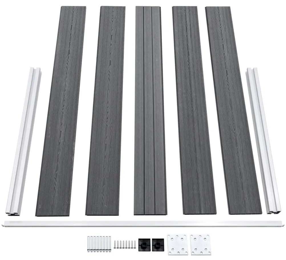 Painel de vedação para jardim 872x106 cm WPC cinzento