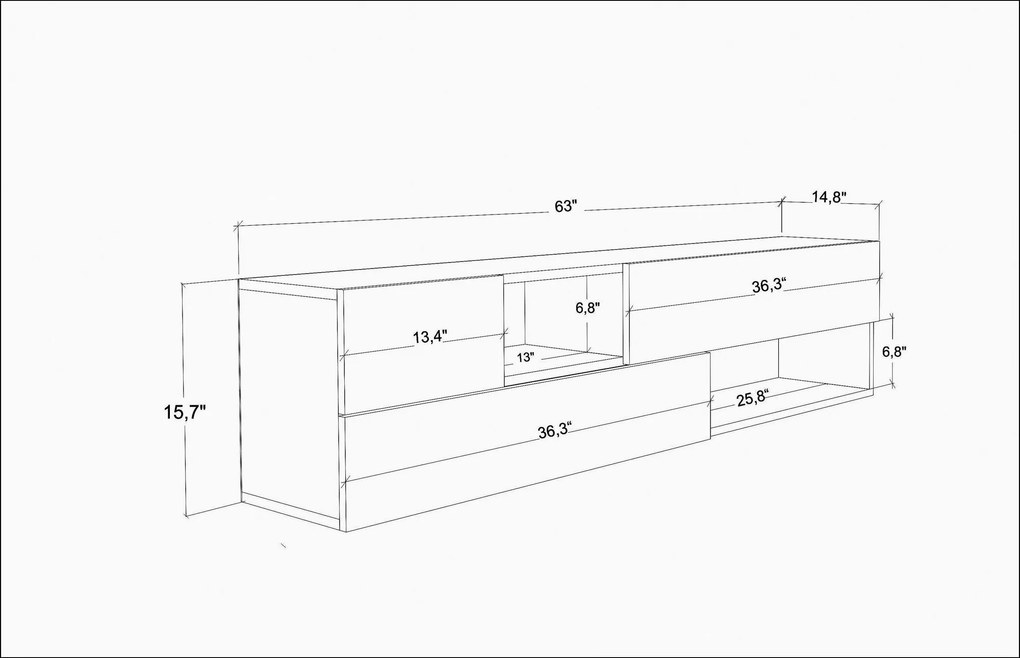 Móvel TV Morton – Carvalho – 160x37,7x40 cm