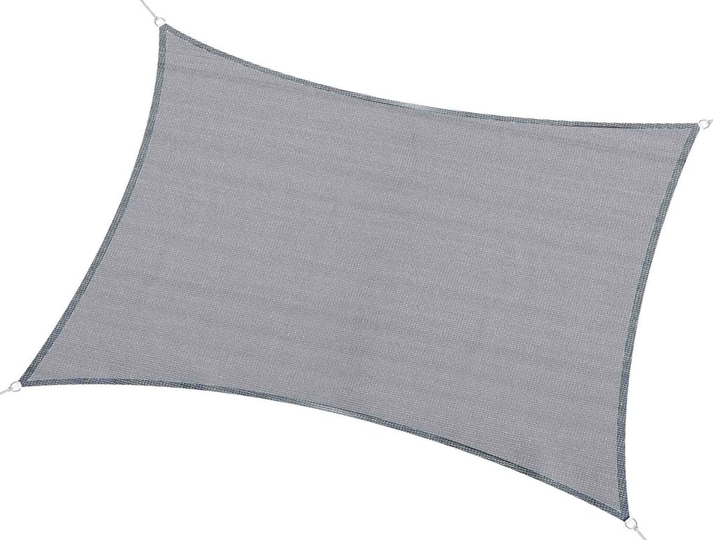 Outsunny Vela Sombra Retangular 4x3 m Proteção UV Resistente Água Bolsa Transporte Anéis Aço Inoxidável Cordas Cinza | Aosom Portugal
