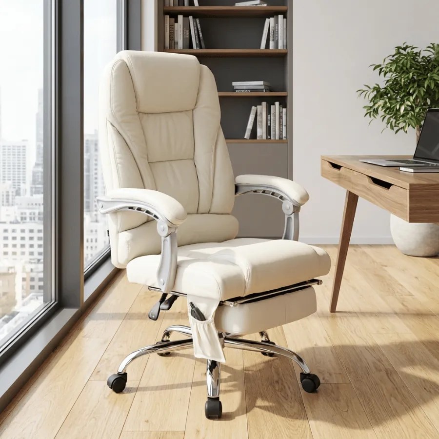 Cadeira de Escritório Pacific com função de massagem creme