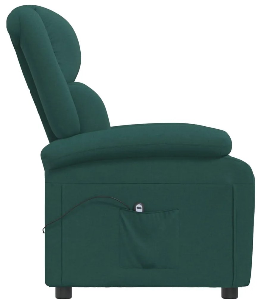 Poltrona elétrica reclinável tecido verde-escuro