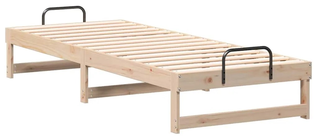 Estrutura de Cama com Alças Castanho 80 x 200 cm