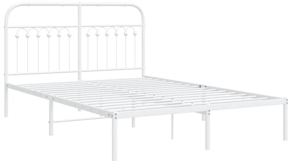Estrutura de cama com cabeceira 140x200 cm metal branco
