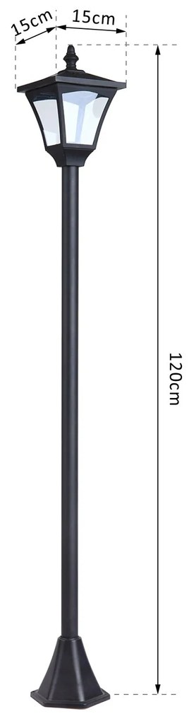 Candeeiro Solar Brat – Design Britânico – 15x15x120 cm – Preto – Luz L