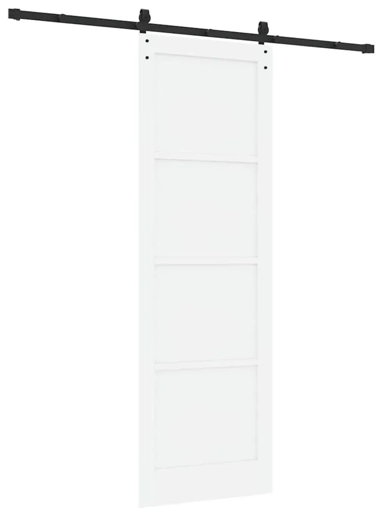 Porta Deslizante com Conjunto de Ferragem Branca 78x232 cm Madeira Sól