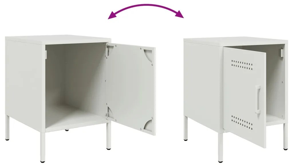 Mesa de cabeceira 36x39x50,5 cm aço branco