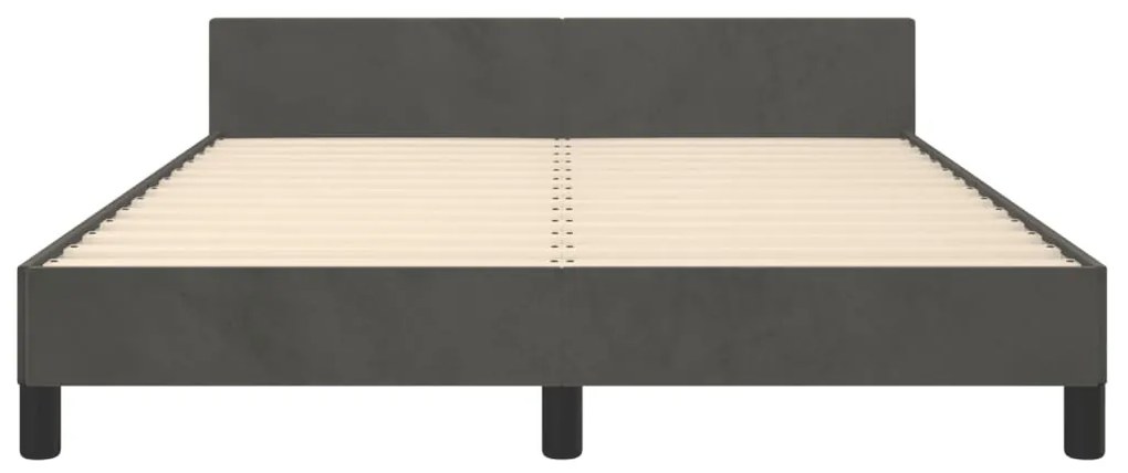 Estrutura de cama sem colchão 140x190 cm veludo cinzento-escuro