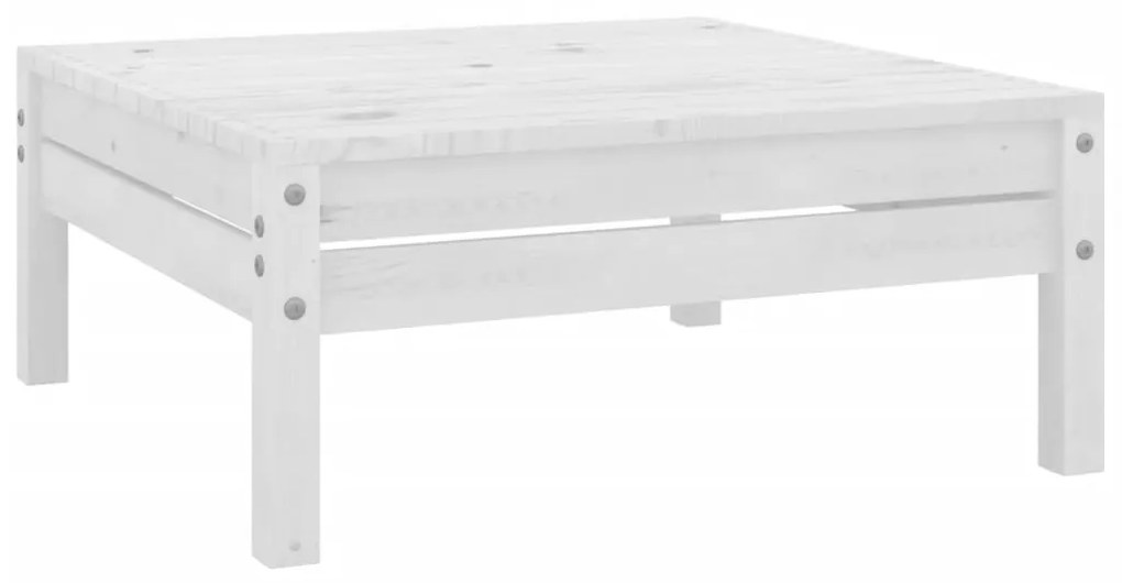 8 pcs conjunto lounge de jardim pinho maciço branco