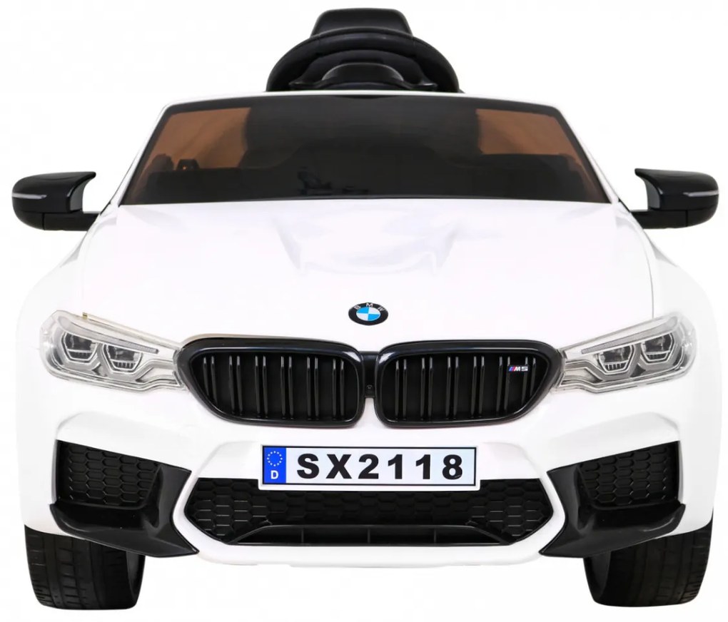 Carro elétrico para Crianças 12V BMW DRIFT M5 Frente Rodas Eva, Traseira Plástico especial para função DRIFT Branco