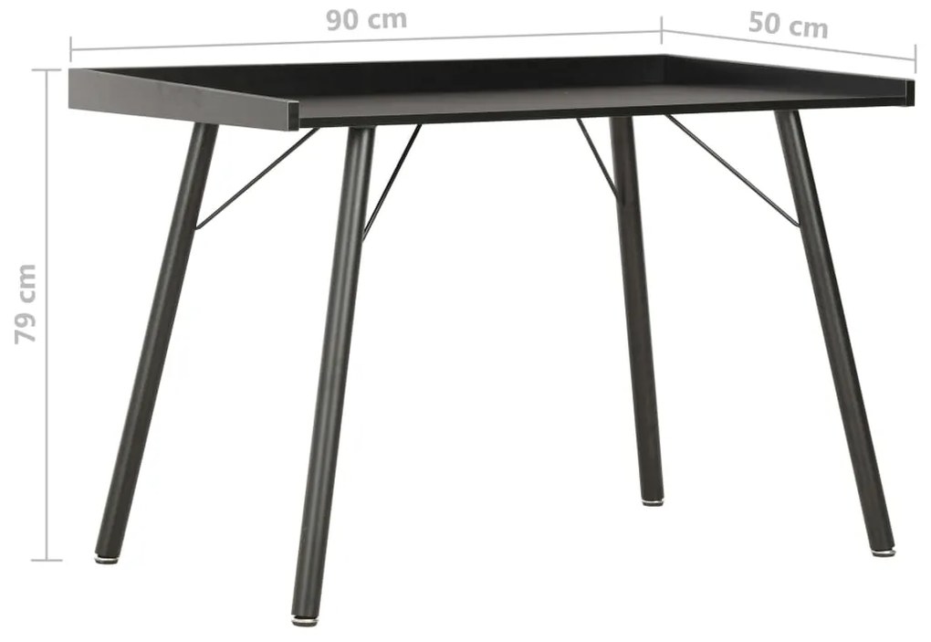 Secretária 90x50x79 cm preto