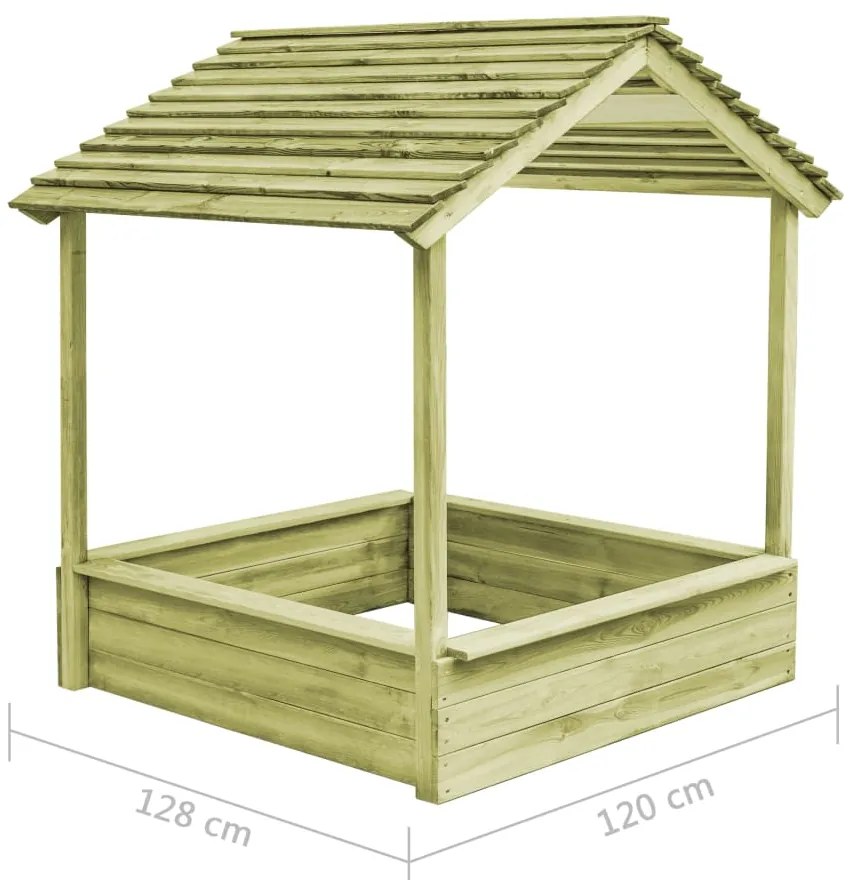 Casa de brincar exterior c/ caixa areia 128x120x145cm pinho