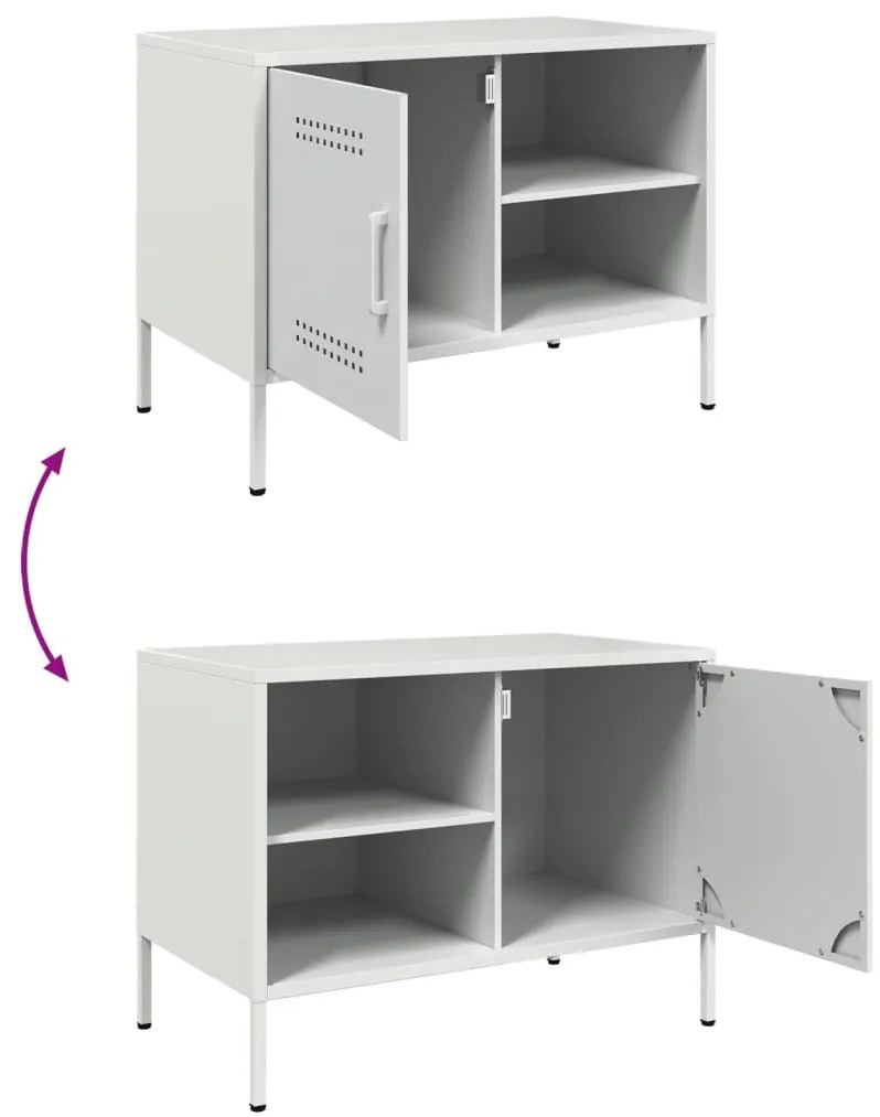 Móvel de TV 68x39x50,5 cm aço branco