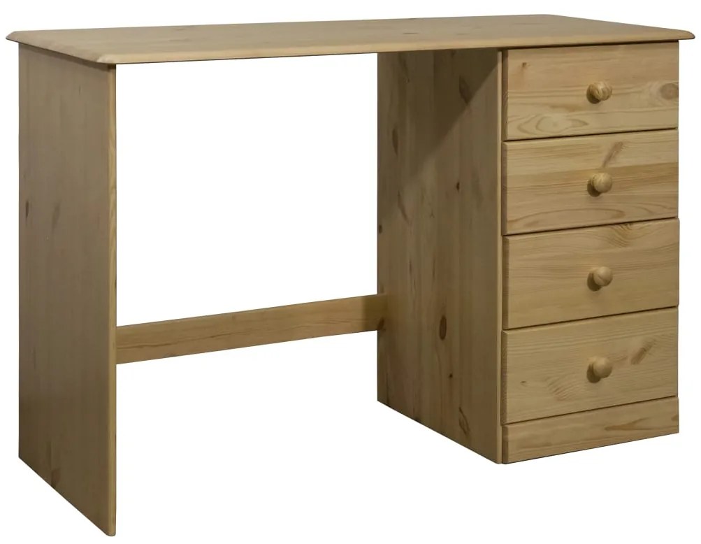 325530 vidaXL Secretária com 4 gavetas 110x50x74 cm madeira de pinho maciça