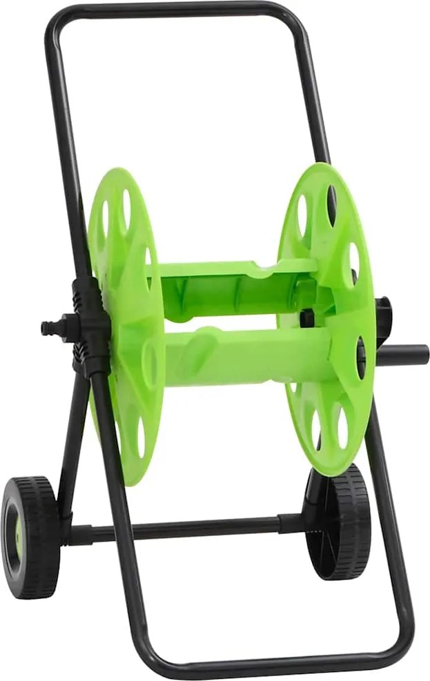 vidaXL Carrinho enrolador para mangueira de 60 m 1/2" aço verde