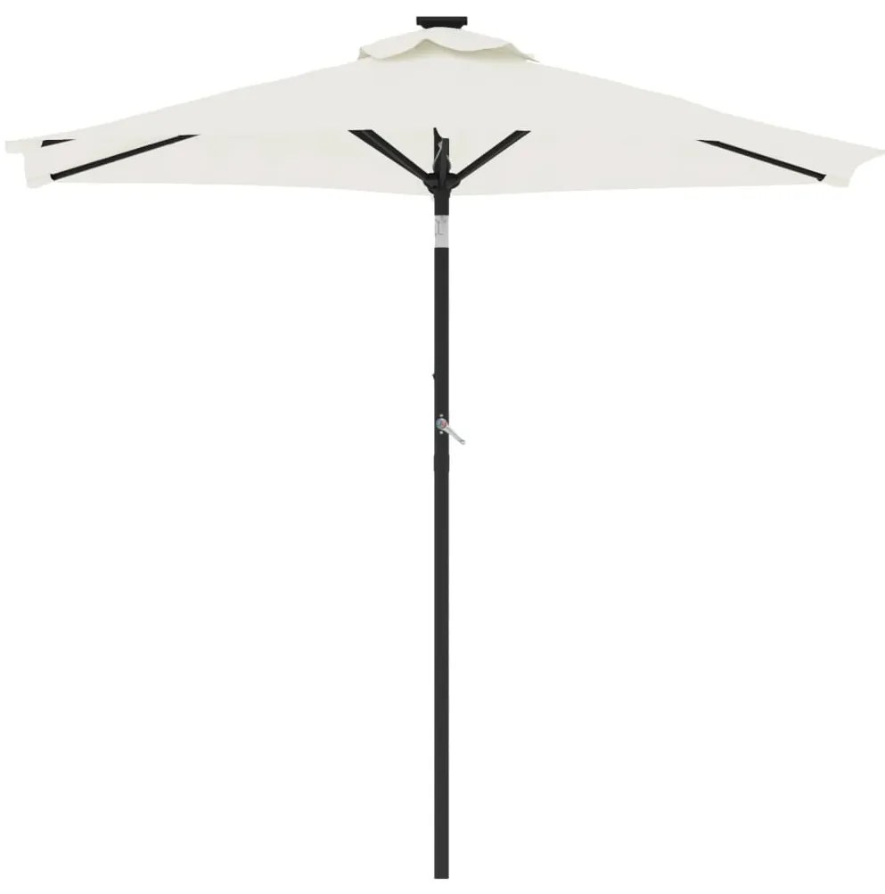 Guarda-sol de jardim com poste de aço 225x225x212 cm branco