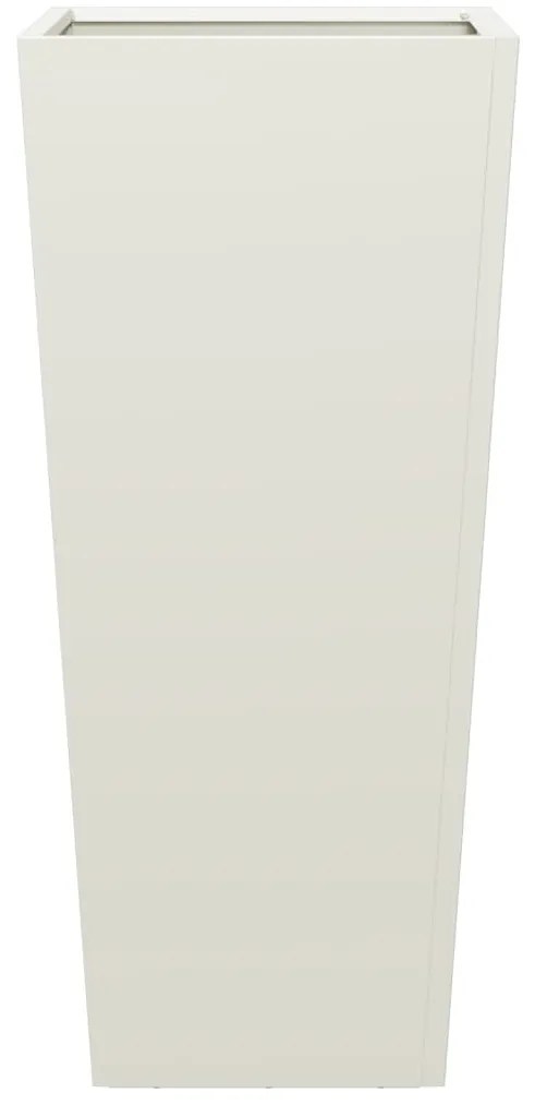 Vaso/floreira de jardim 35x35x75 cm aço branco