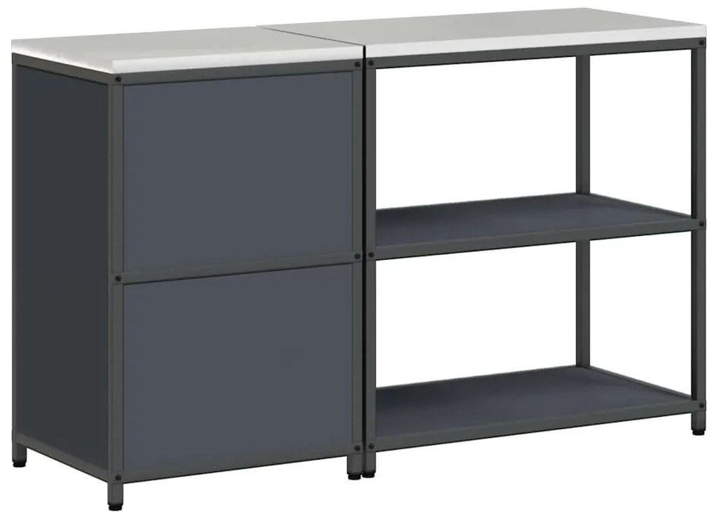 Conjunto de Armazenamento de Cozinha 2 pcs Cinzento-escuro
