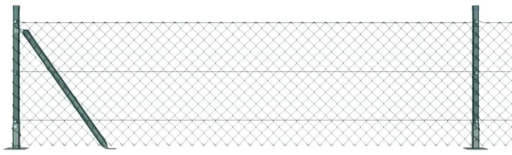 vidaXL Conjunto de Postes de Cerca Prateado 10 x 0,4 m Aço Galvanizado