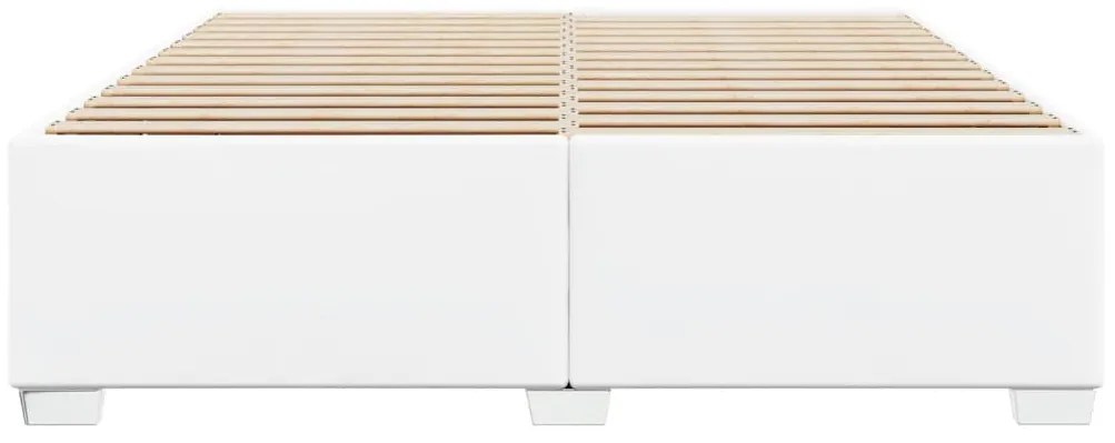 Estrutura de cama 200x200 cm couro artificial branco