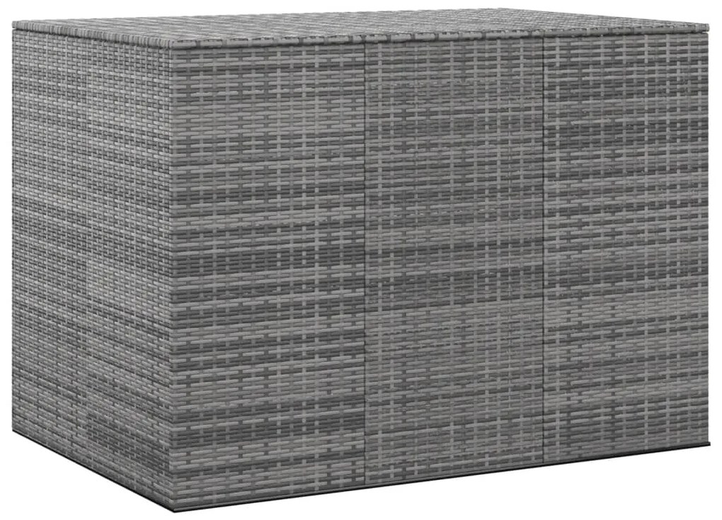 vidaXL Caixa para almofadões de jardim 145x100x103 cm vime PE cinzento