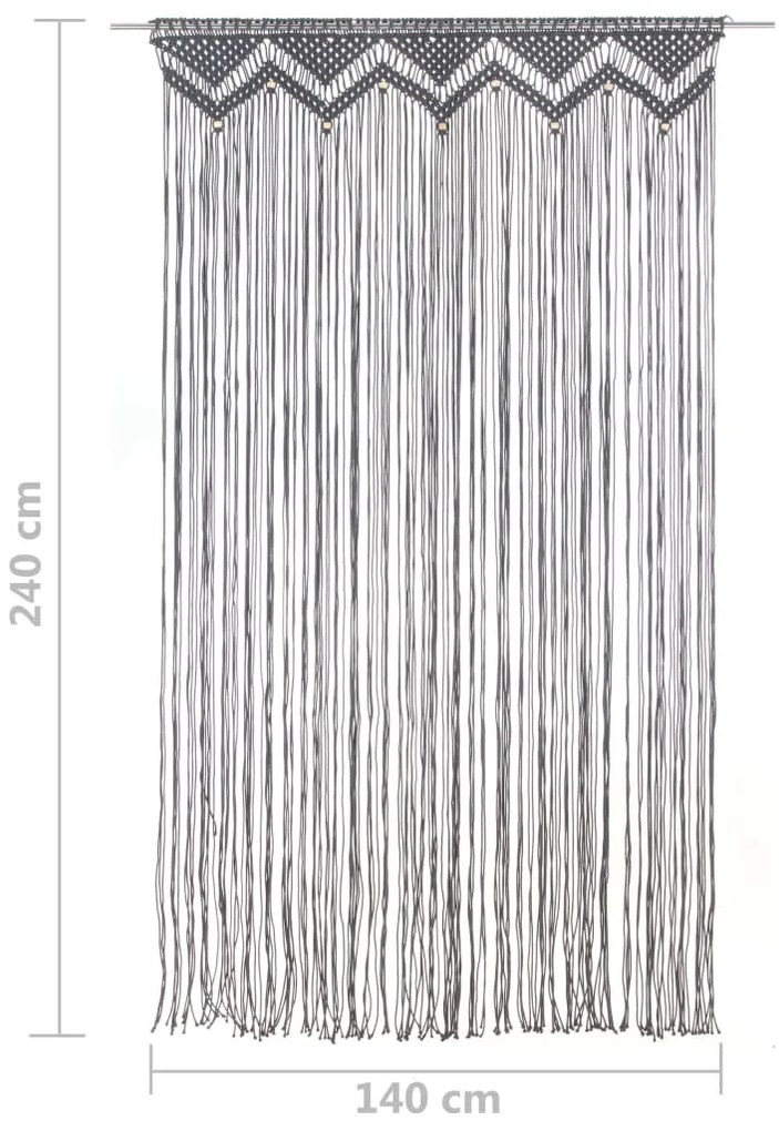 Cortina macramé 140x240 cm algodão antracite