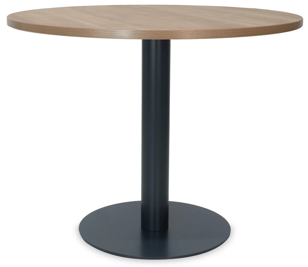 Mesa de Reunião Redonda 1000x750 mm – Tampo Cerejeira Chocolate em Melamina, Estrutura Antracite