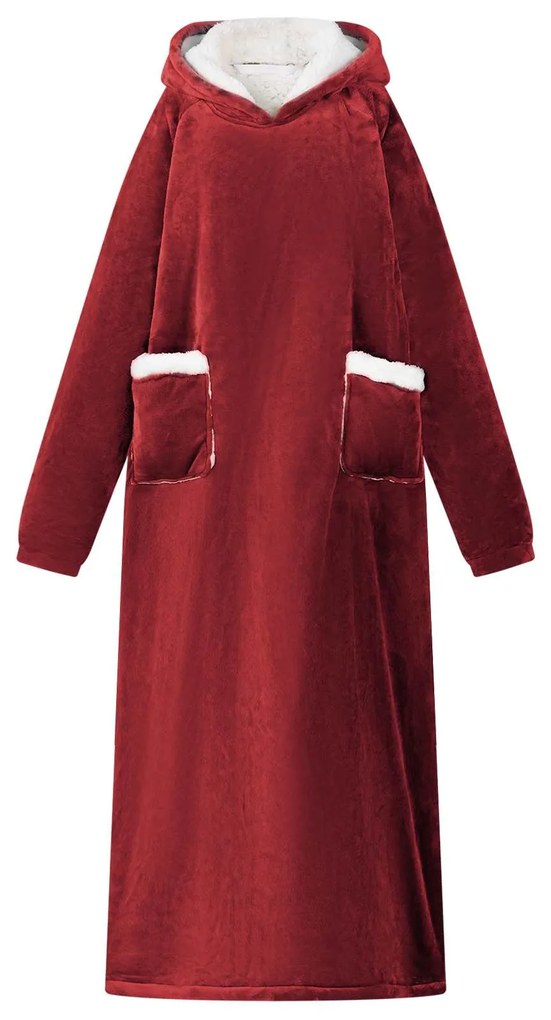 vidaXL Sweatshirt manta Vermelho Bordeaux L Fleece e Flanela